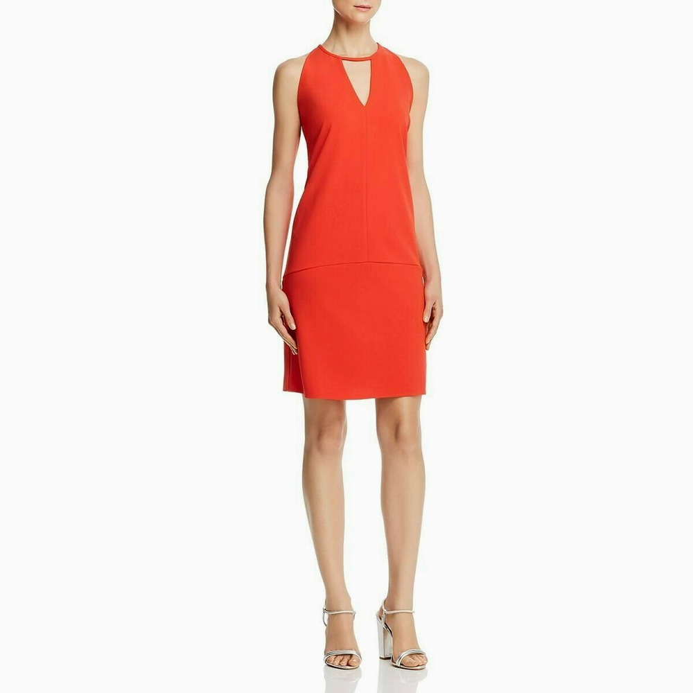 Sam Edelman Crew Neck Sleeveless Cutout Solid Stretch Crepe Dress size 4